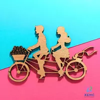Топперы для декора " Пара на велосипеде"